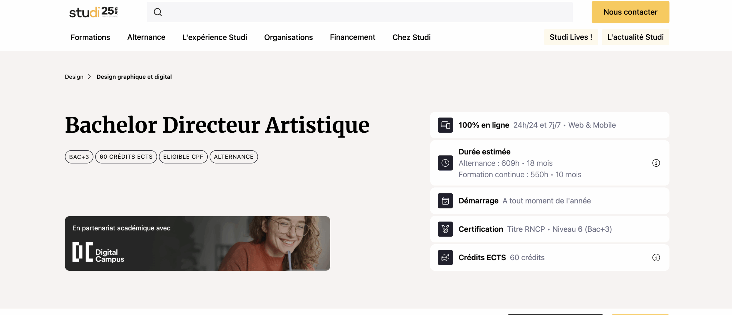 Formation directeur artistique Studi 
